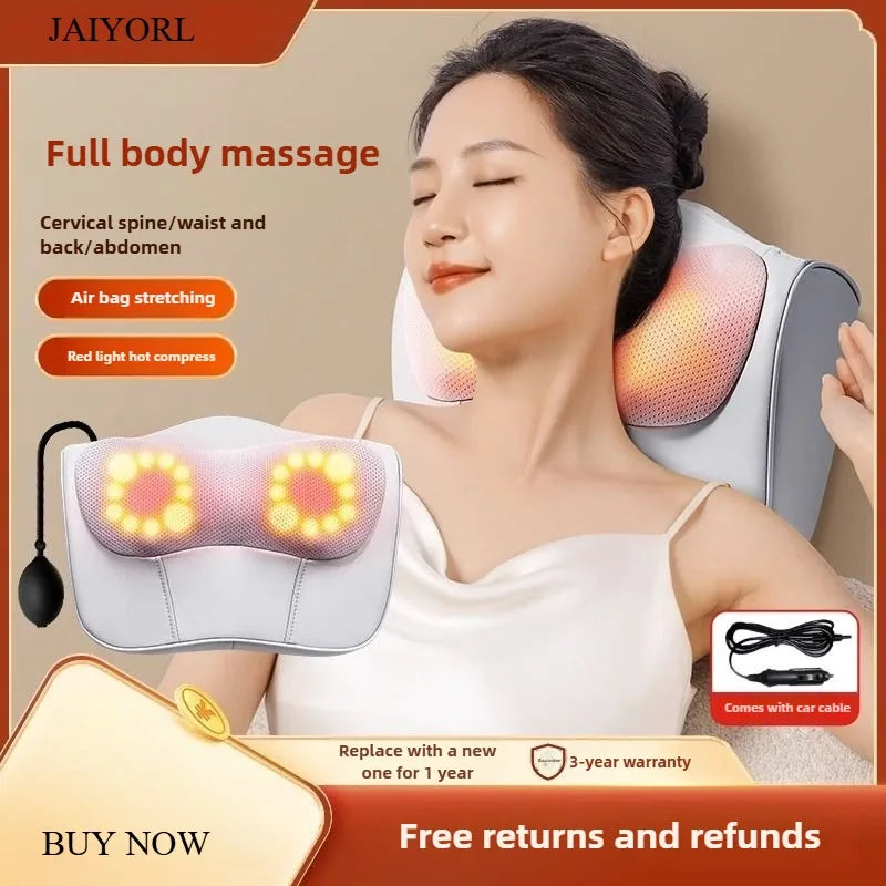 HEALTENCE Electric Shiatsu Neck Massage Pillow – Hot Compress Massager