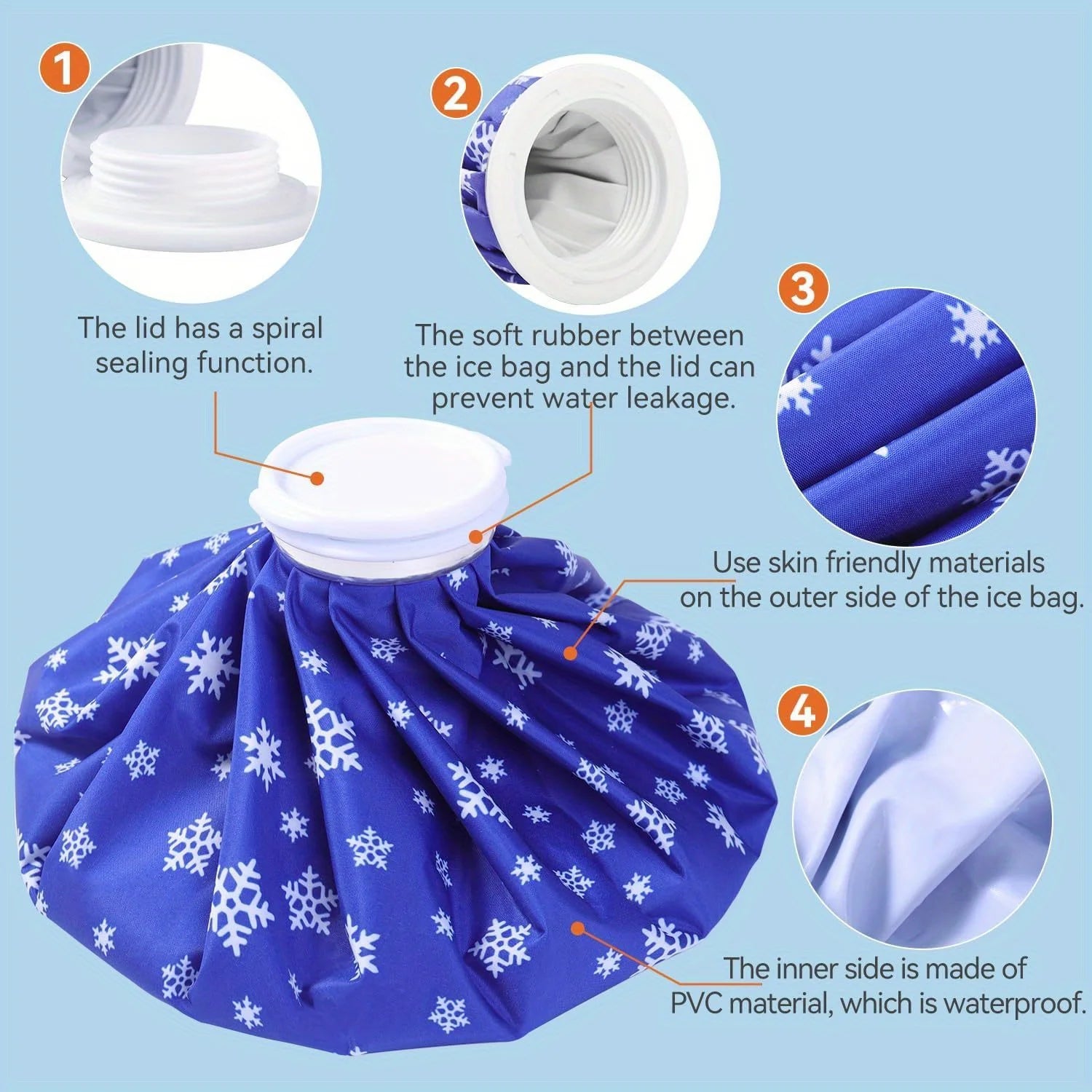 Reusable Ice Bag Set – 6", 9" & 11" Cotton Cold & Heat Pack for Knee, Head & Leg Pain Relief