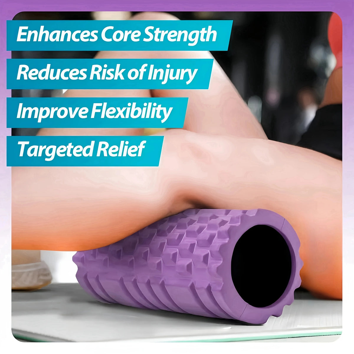 EVA Foam Yoga Roller Column – Deep Tissue Massage Stick for Back & Leg Muscle Workouts & Recovery
