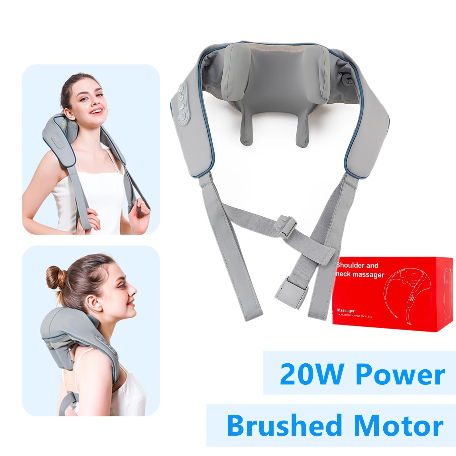 Foreverlily 26W Wireless Neck & Shoulder Kneading Massager Shawl – Trapezius & Cervical Relief