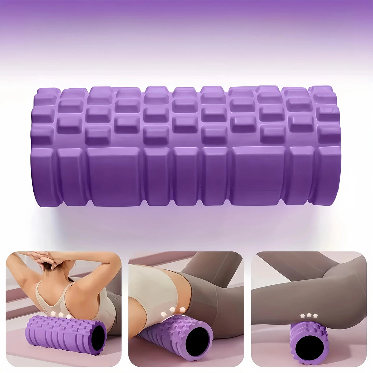 EVA Foam Yoga Roller Column – Deep Tissue Massage Stick for Back & Leg Muscle Workouts & Recovery