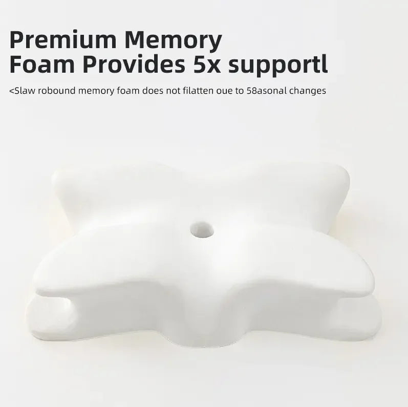 Butterfly Shape Memory Foam Cervical Pillow – Slow Rebound Orthopedic Neck Support Pillow