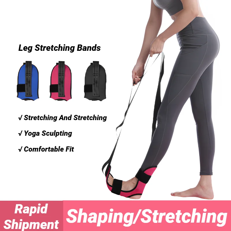 Yoga Leg Stretcher Flexibility Strap – Elastic Stretching Band for Rehabilitation, Plantar Fasciitis & Ankle