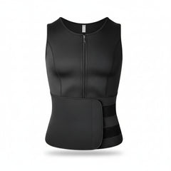 Neoprene Sauna Vest & Waist Trainer – Zip-Up Sweat Shirt with Adjustable Belts
