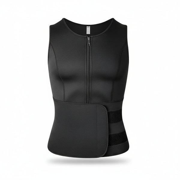 Neoprene Sauna Vest & Waist Trainer – Zip-Up Sweat Shirt with Adjustable Belts