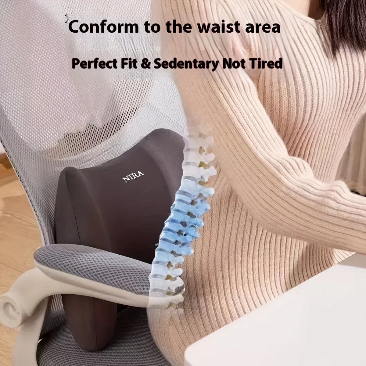 Ergonomic Memory Foam Lumbar Support Cushion