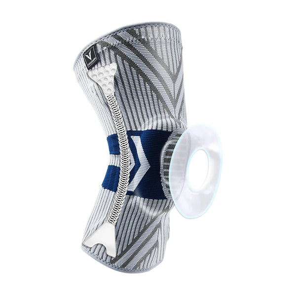 Elastic Sports Knee Compression Sleeve – Silicone Patella Gel & Side Spring Support