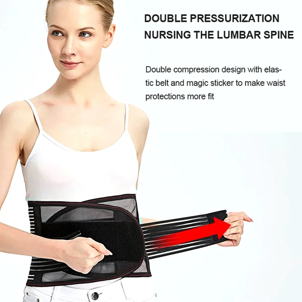 Lower Back Brace with 5 Stays – Breathable Anti-Skid Lumbar Support Belt for Men & Women