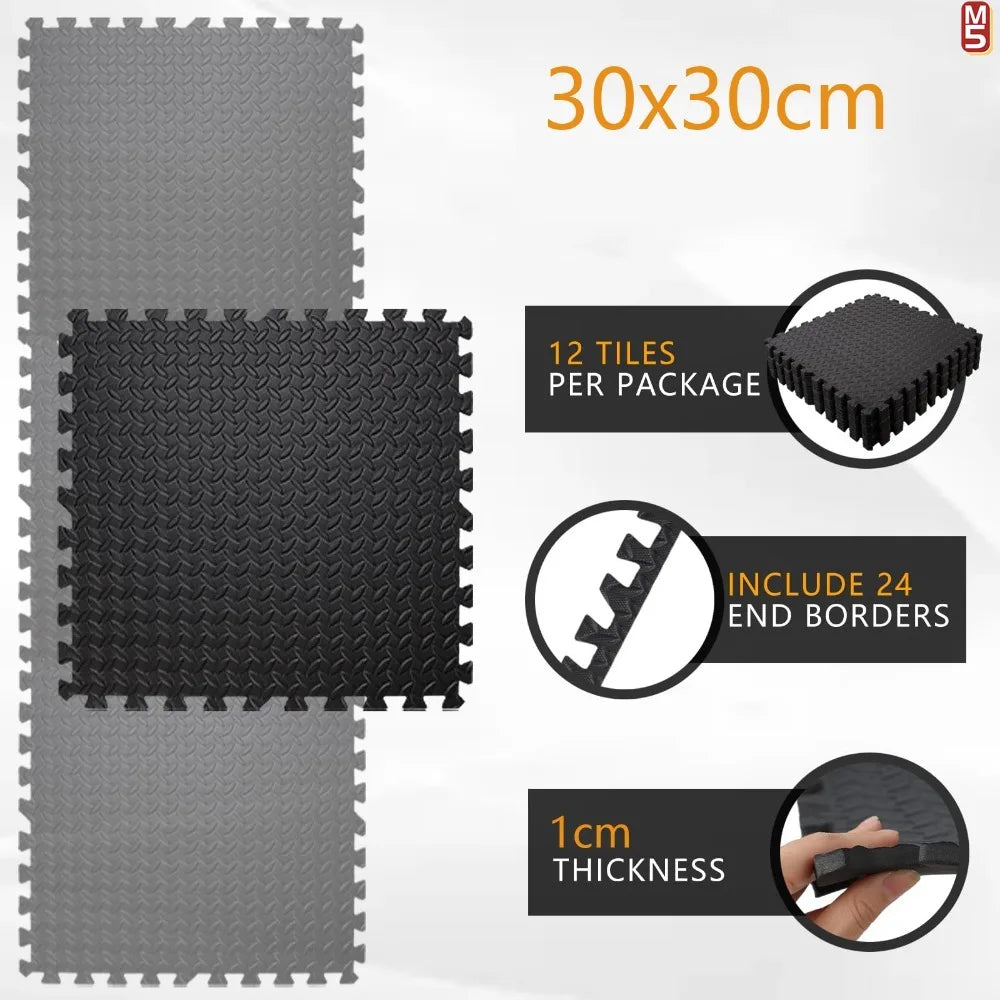 EVA Foam Acupressure Massage Mat – Interlocking Non-Slip Gym Floor Mat for Home Gym & Fitness