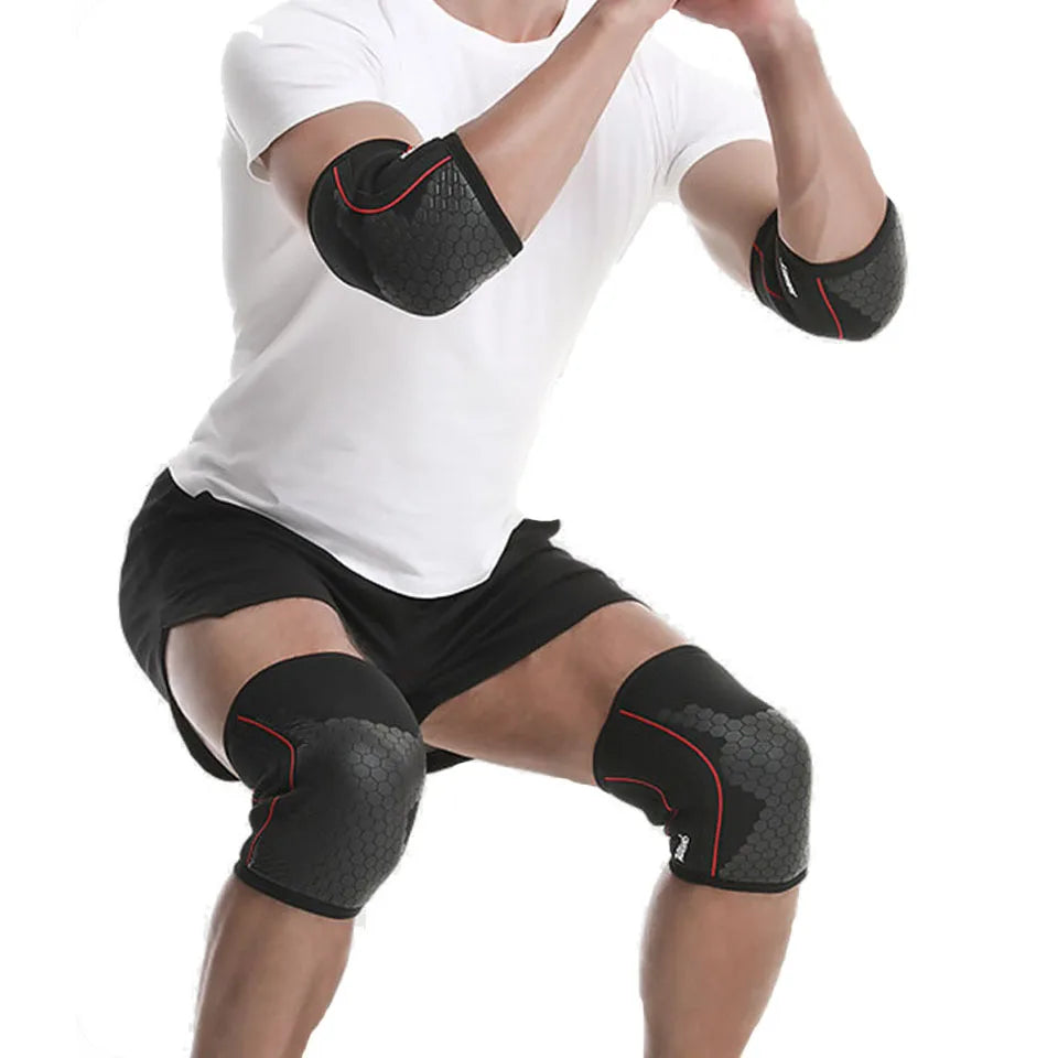 7mm Neoprene Compression Sleeves (Pair) – Knee & Elbow Support for Heavy Lifting