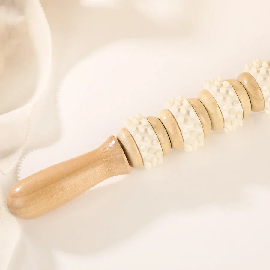 Wooden Body Massage Stick – Handheld Acupressure Tool for Neck, Back & Shoulder Pain Relief