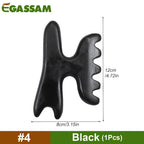 Gua Sha Bian Stone Scraping Massage Tool – Ridged Black Stone for Facial & Body Massage