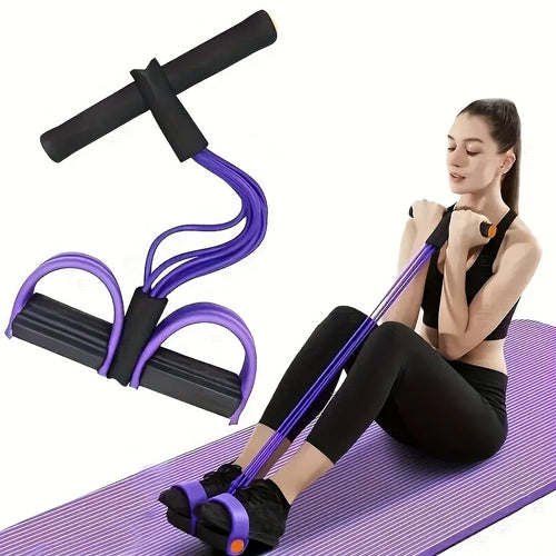 6-Tube Latex Resistance Band – Multi-Functional Elastic Yoga Pull Rope for Arms, Legs, Waist & Abs
