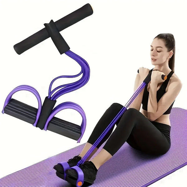 6-Tube Latex Resistance Band – Multi-Functional Elastic Yoga Pull Rope for Arms, Legs, Waist & Abs