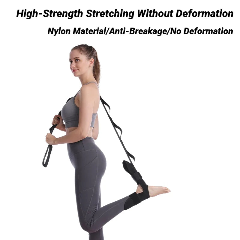 Yoga Leg Stretcher Flexibility Strap – Elastic Stretching Band for Rehabilitation, Plantar Fasciitis & Ankle