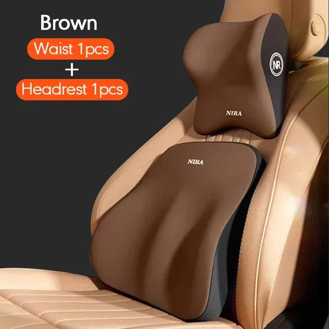 HEALTENCE Memory Foam Car Neck & Lumbar Support Set