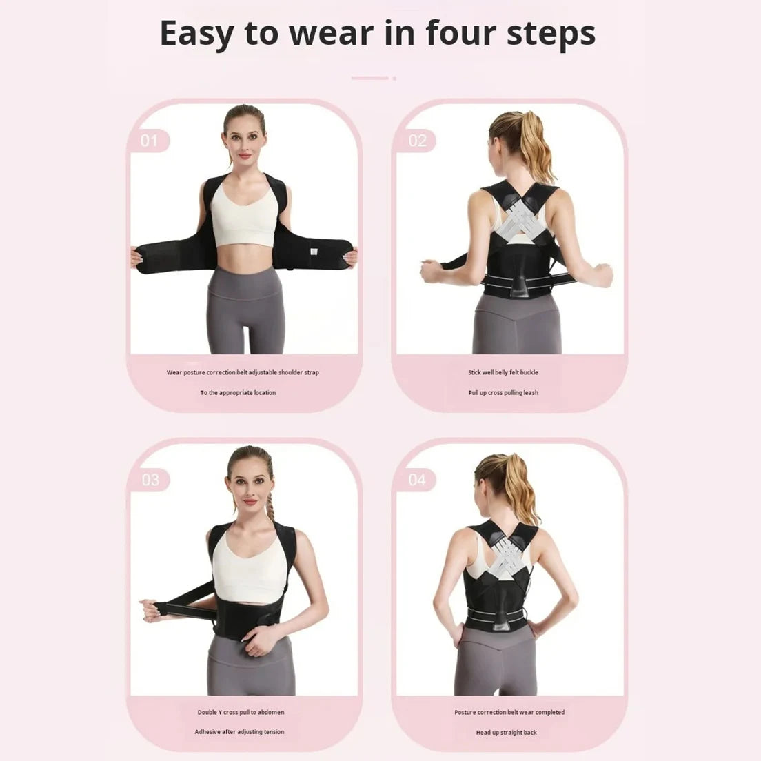 Shoulder Back Posture Corrector – Adjustable Lumbar Support Belt with Back Stretcher Training