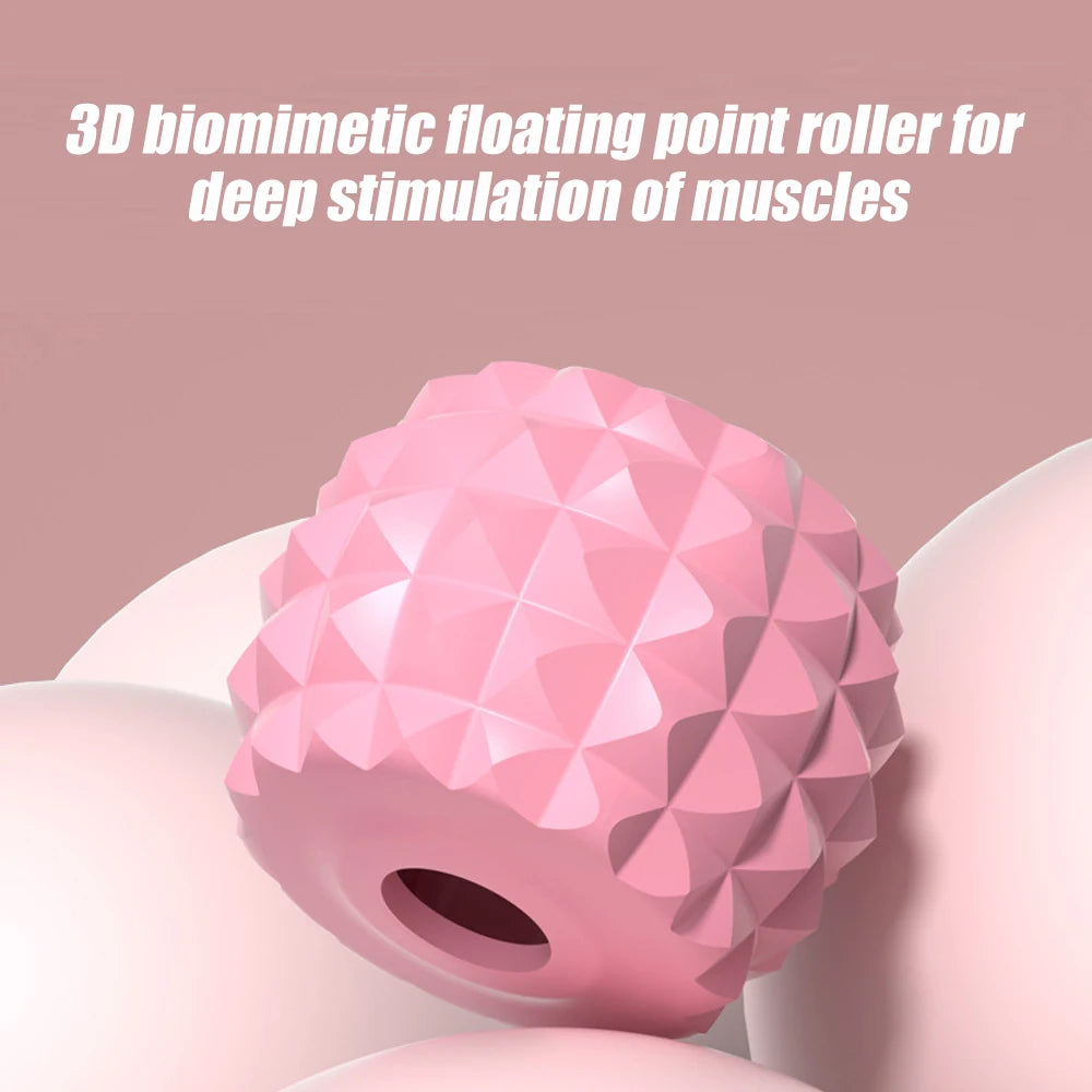 1pcs Trigger Point Massage Foam Roller Stick for Arms, Tennis Elbow Muscle Roller,Hard Spiky Massage Ball and 20 Wheel Cellulite
