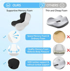 Ergonomic Memory Foam Seat Cushion – Lumbar Support for Office Chair & Car
