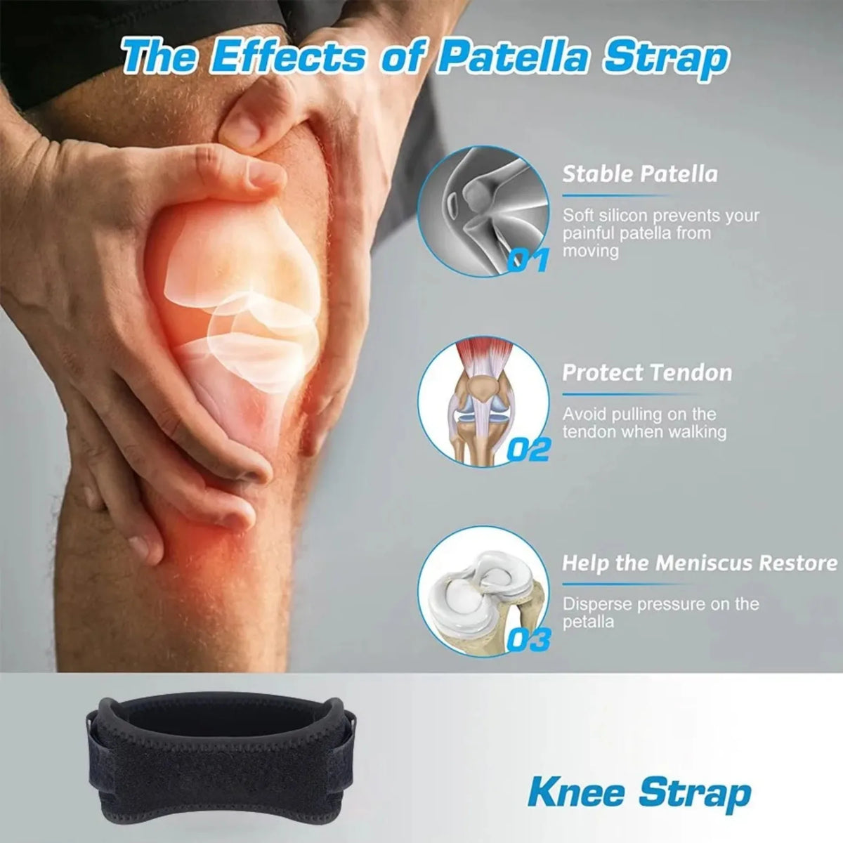 Sports Patella Guard – Adjustable EVA Knee Support Pad Protector for Basketball & Volleyball