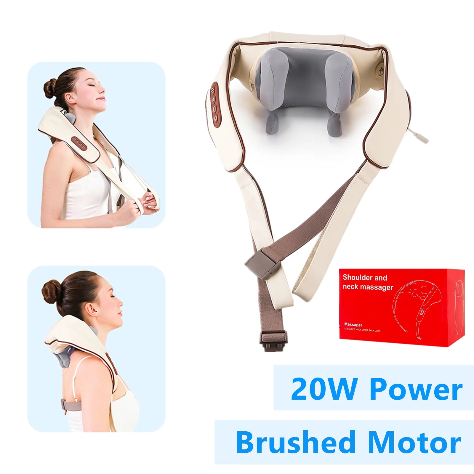 Foreverlily 26W Wireless Neck & Shoulder Kneading Massager Shawl – Trapezius & Cervical Relief