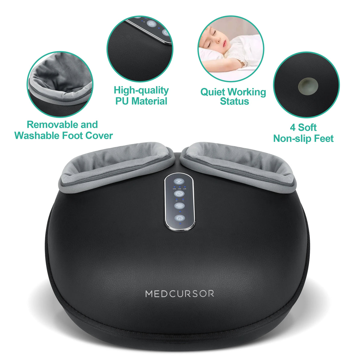 Medcursor Shiatsu Foot Massager Machine with Heat – Roller Muscle Relaxation & Pain Relief Fully Wrapped