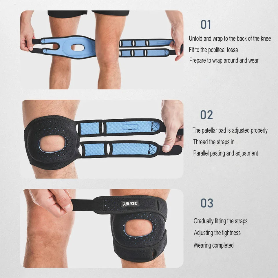 AOLIKES 1PC Patella Knee Brace Knee Compression Sleeve Support for Women Men Knee Pain Arthritis Pain Sport Knee Guard Knee Pads
