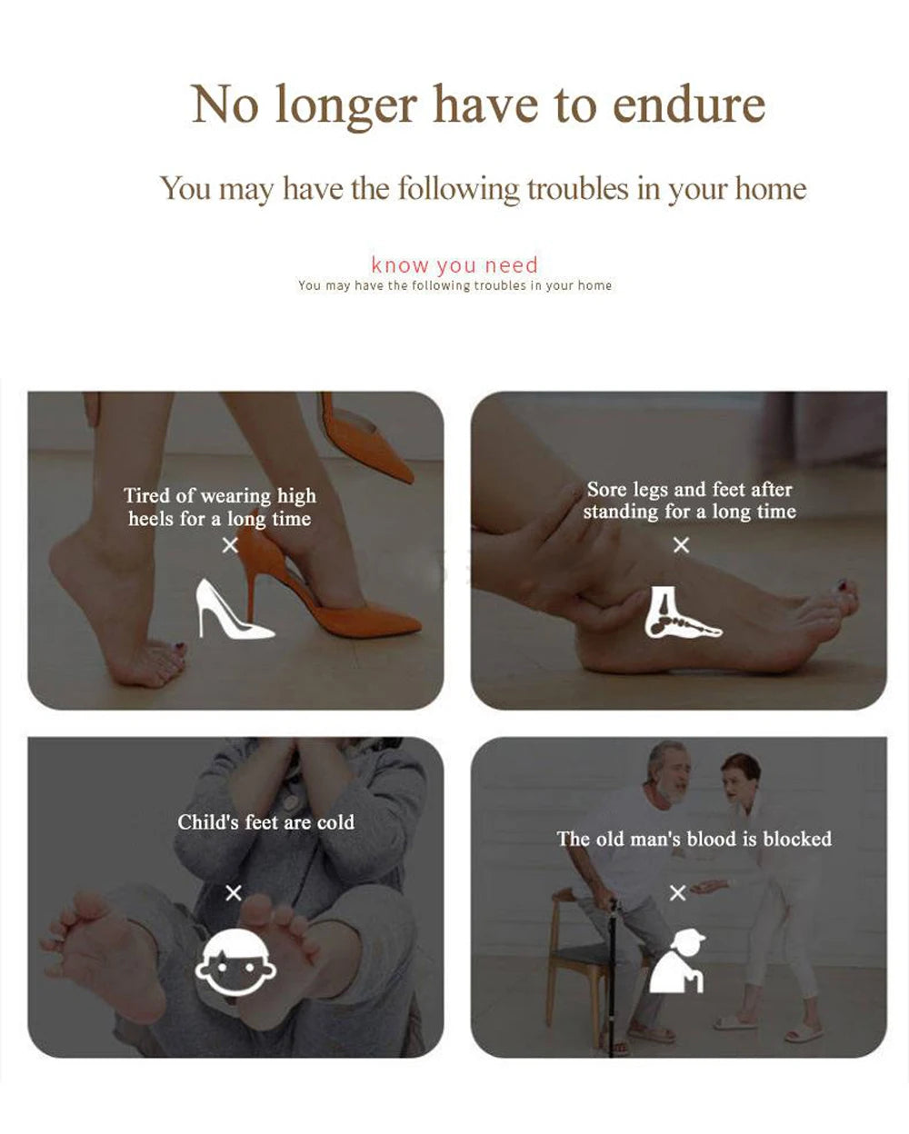 EMS TENS Foot Massager Electric Stimulator for Circulation Feet Legs Heating Pulse Muscle Massage Device