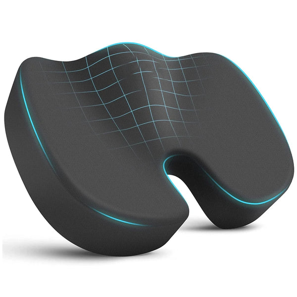 HEALTENCE Memory Foam Coccyx Seat Cushion – U-Shaped Ergonomic Support