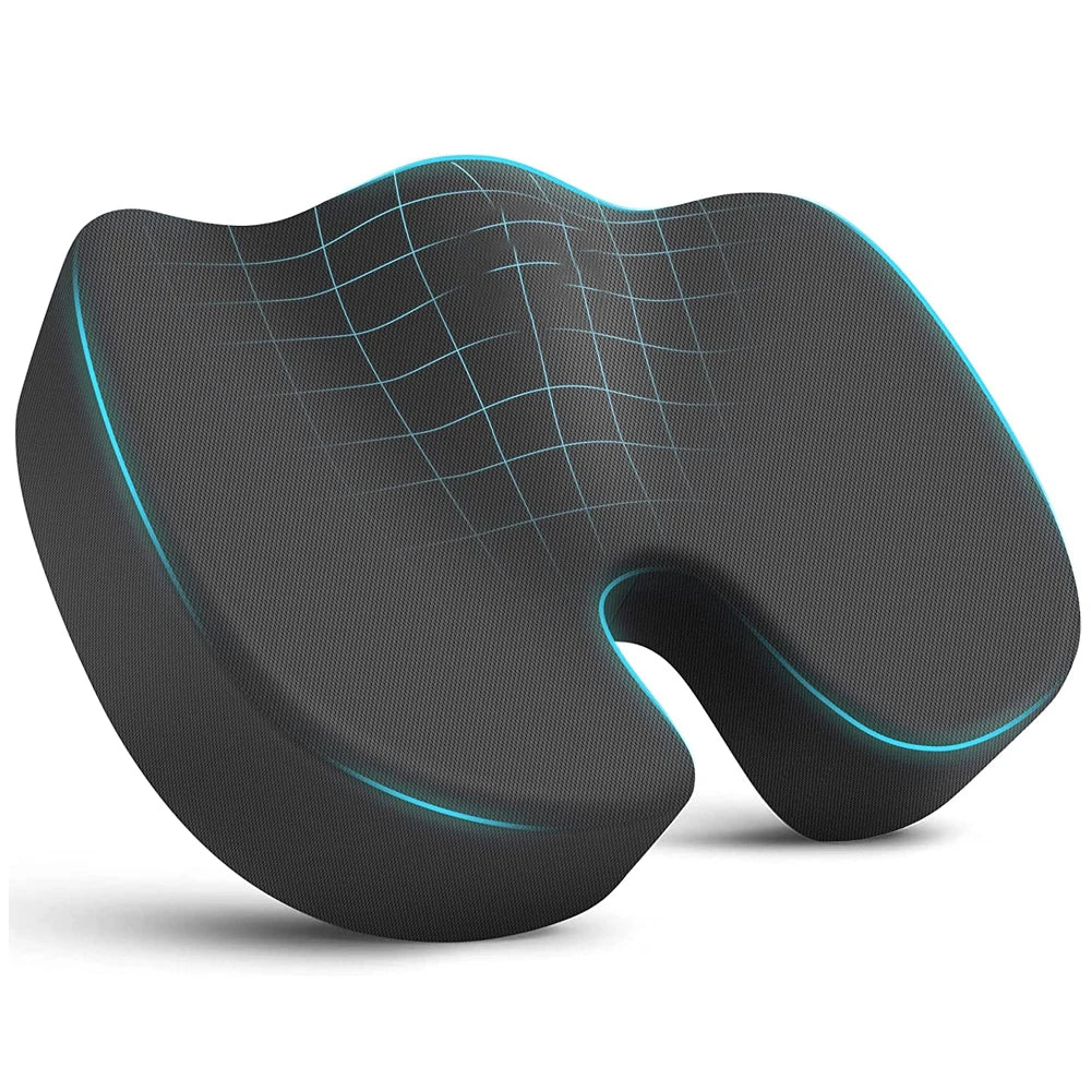HEALTENCE Memory Foam Coccyx Seat Cushion – U-Shaped Ergonomic Support