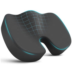 HEALTENCE Memory Foam Coccyx Seat Cushion – U-Shaped Ergonomic Support