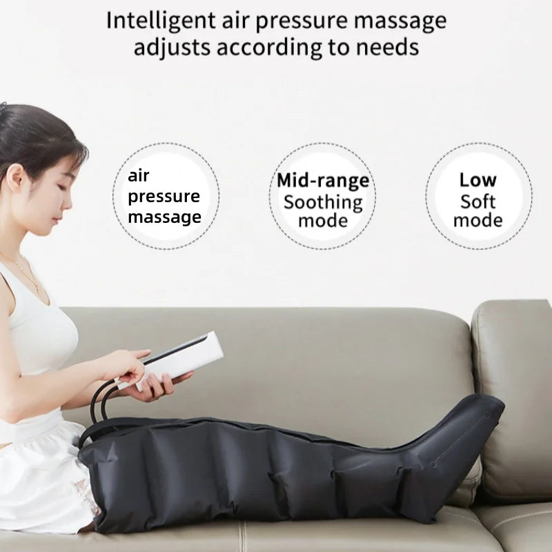 JinKairui Electric Pneumatic Leg Massager – Extended Air Compression for Thighs, Calves & Feet with Remote