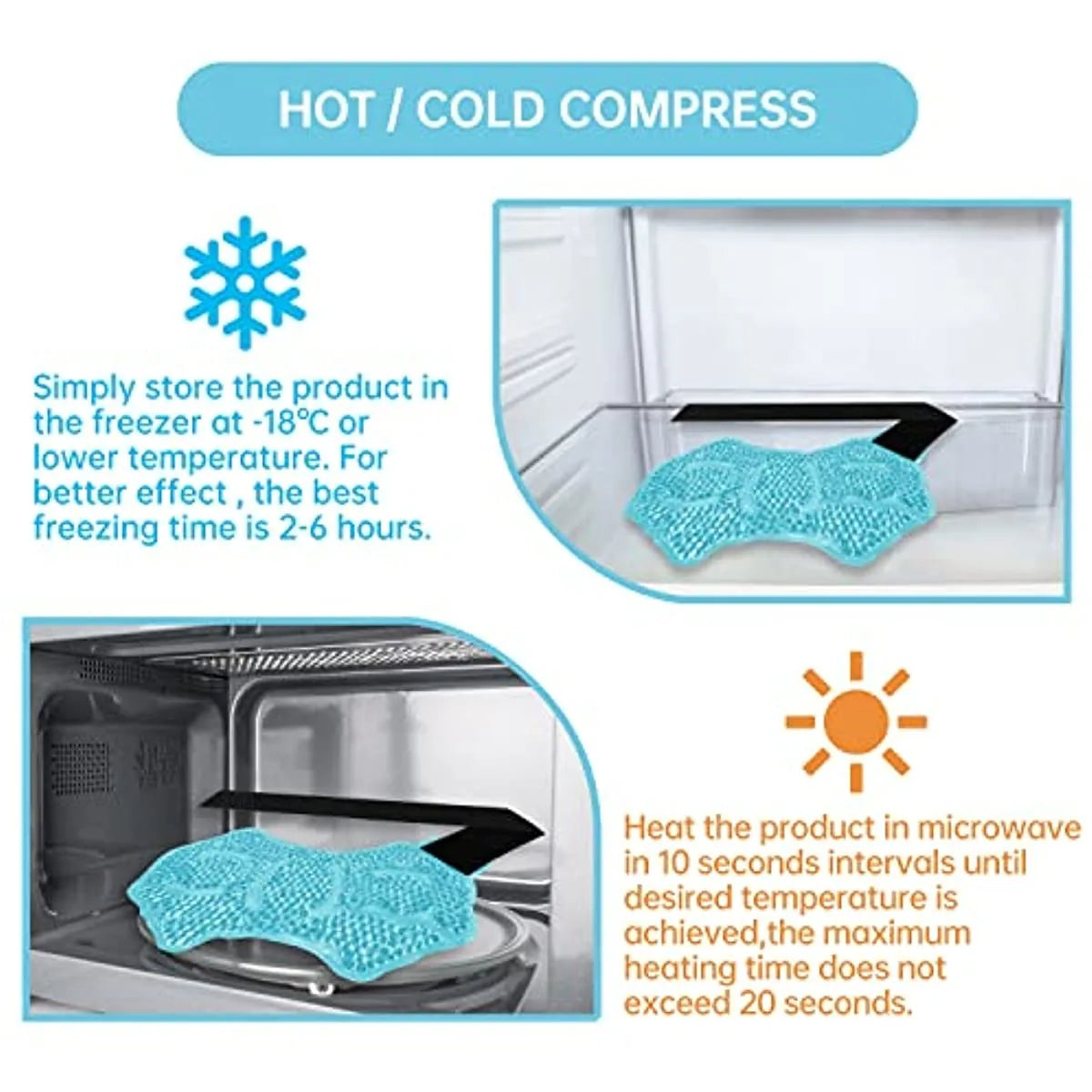 Ankle/Sports Foot Ice Pack - Hot & Cold Gel Pack with Adjustable Stand for Myofascial & Feet - Microwaveable, Freezable & Reusab