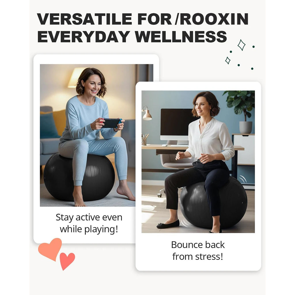Yoga Balance Ball – Anti-Burst Pilates Exercise Ball for Home Fitness, Pregnant Women & Rehabilitation (55/65/75/85cm)