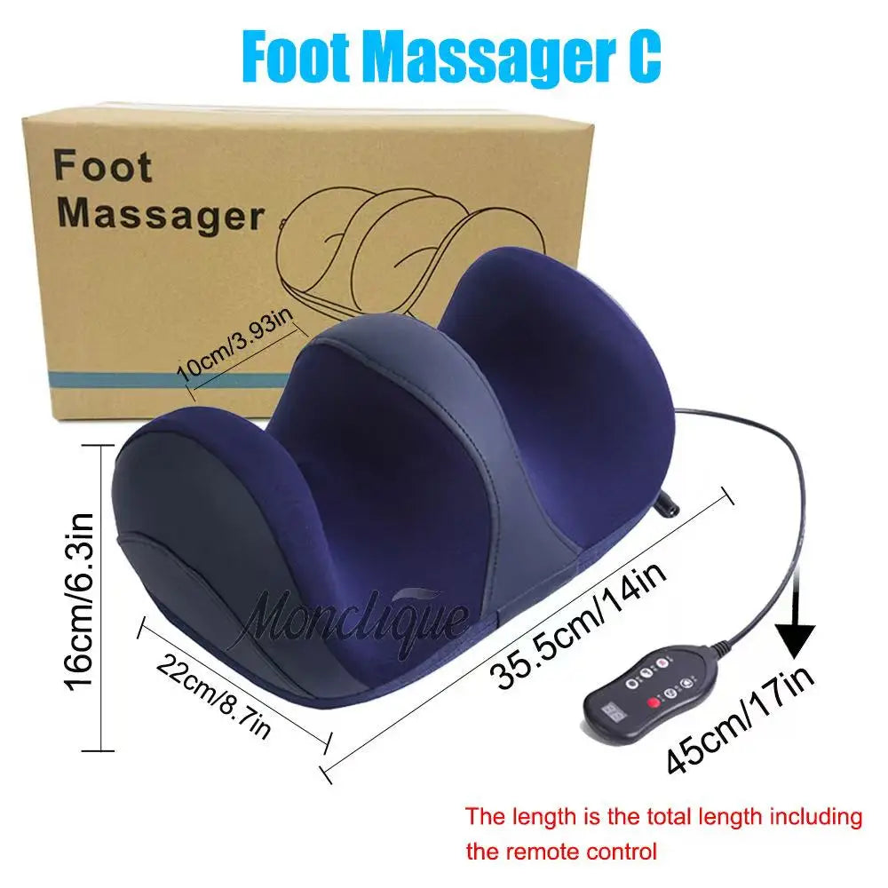 Extra Large Electric Foot Massager – Hot Compress Shiatsu Kneading Calf Roller for Deep Muscle Relaxation