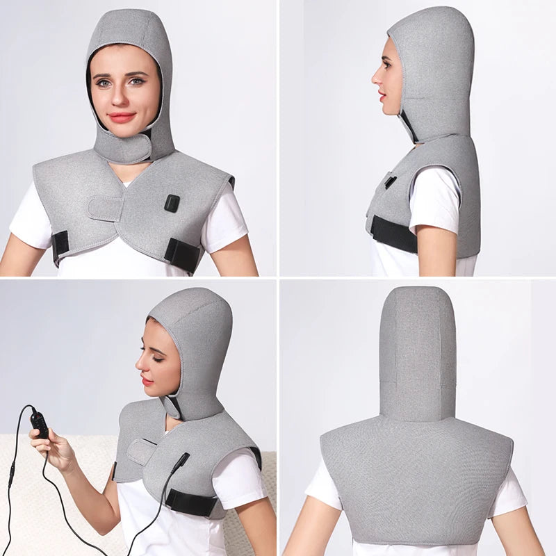Red Light Therapy Hooded Shawl – 3-Gear Heat & Massage