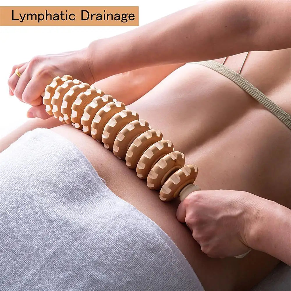 Curved Wood Massage Roller – Lymphatic Drainage Maderoterapia Anti-Cellulite Massager