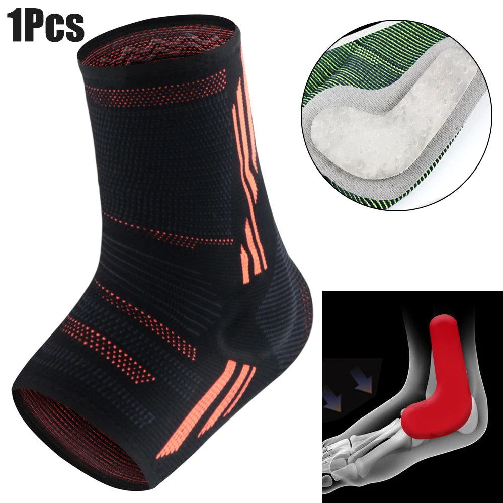 Toeless Ankle Compression Sleeve with Silicone Gel – Plantar Fasciitis & Heel Support