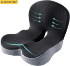 HEALTENCE Memory Foam Car Seat & Office Cushion – Waist & Lumbar Support