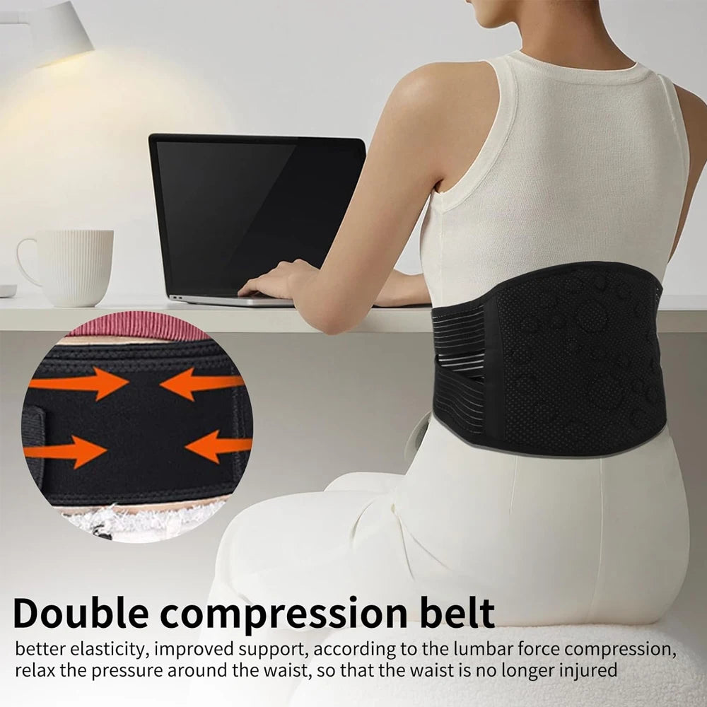 Self-Heating Tourmaline Magnetic Lumbar Belt – Thermal Therapy Back Brace