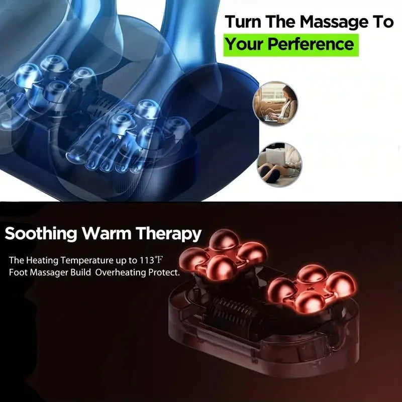 Extra Large Electric Foot Massager – Hot Compress Shiatsu Kneading Calf Roller for Deep Muscle Relaxation