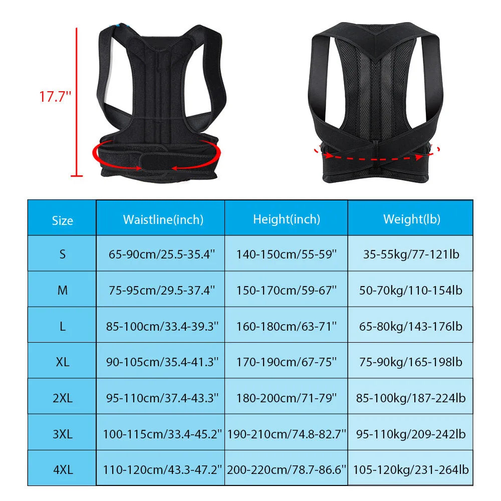 Upper Back Posture Corrector – Clavicle & Shoulder Straightening Brace Strap