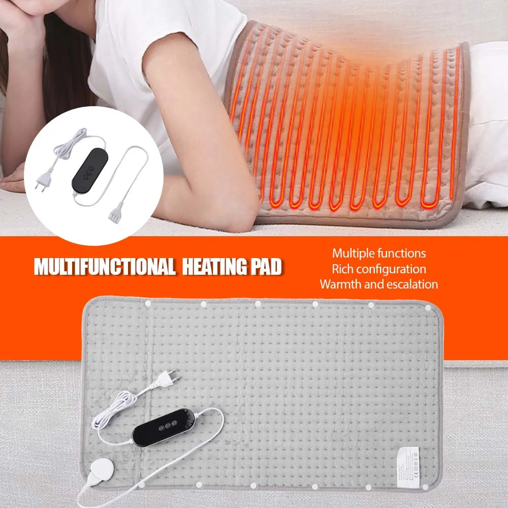 Electric Heating Pad Pet Heat Mat – 9 Levels Auto Power-Off Heating Blanket for Abdomen & Hand Winter Warming