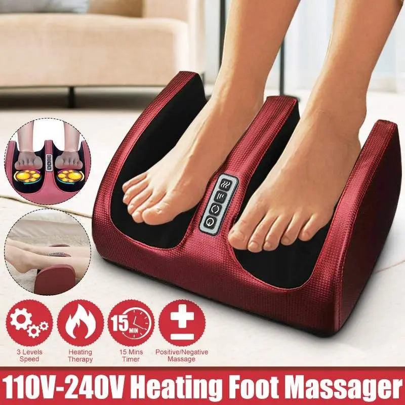 Electric Shiatsu Foot Massager with Heat – Deep Kneading Calf & Foot Roller