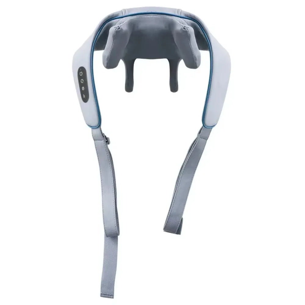 Heated Trapezius Neck & Shoulder Massager Shawl – Cordless 6-Head Shiatsu Kneading Wrap