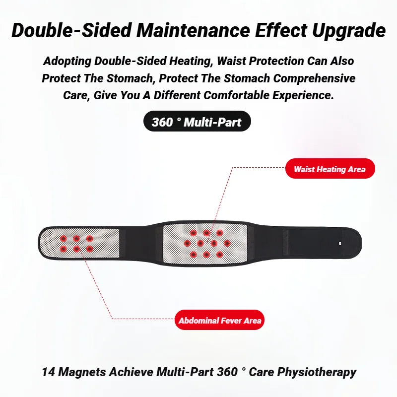 Magnetic Self-Heating Lumbar Support Belt – Thermal Waist Therapy Brace