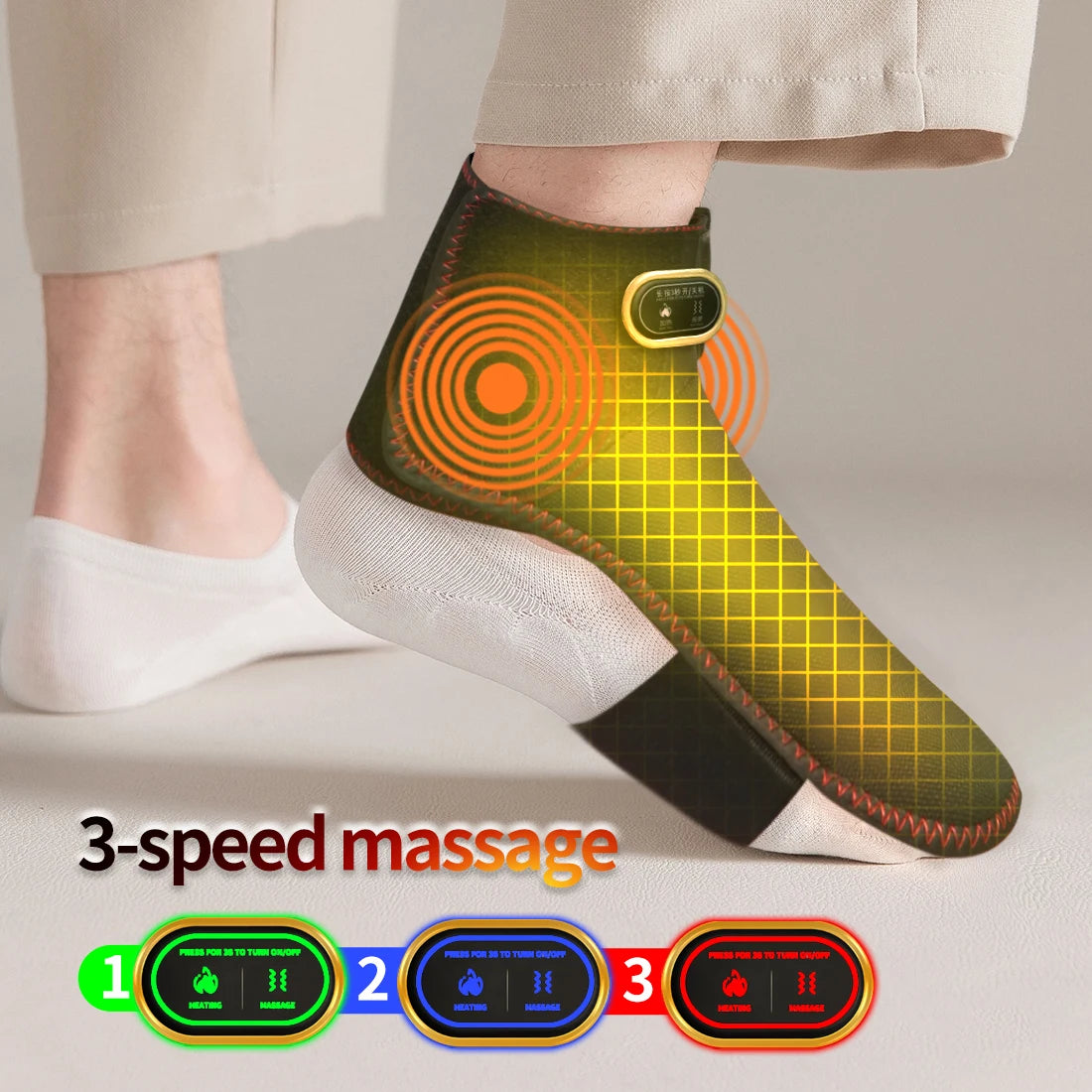 Wireless Ankle Heating Pad Electric Vibration Massage Heated Foot Hand Wrap for Wrist Ankle Rechargeable Heating Wristband Brace