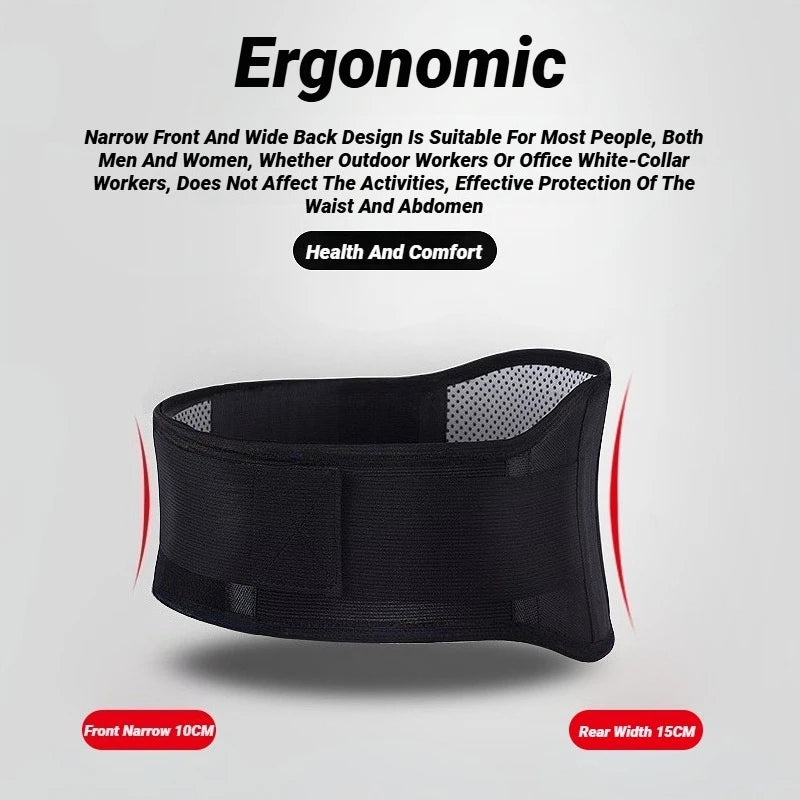 Magnetic Self-Heating Lumbar Support Belt – Thermal Waist Therapy Brace