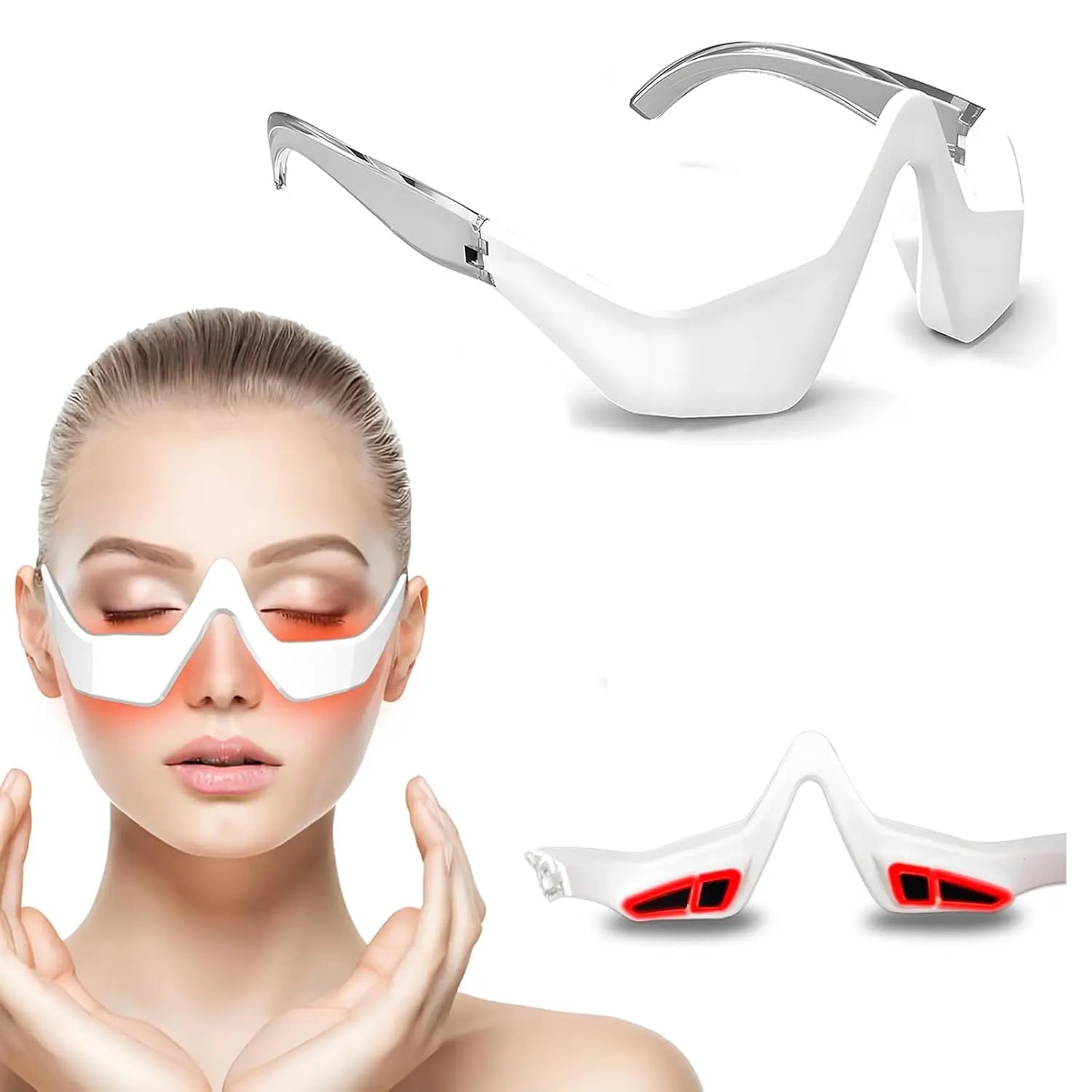 3D Red Light EMS Eye Massager Glasses – Dark Circles, Puffiness & Wrinkle Reduction Eye Care Device