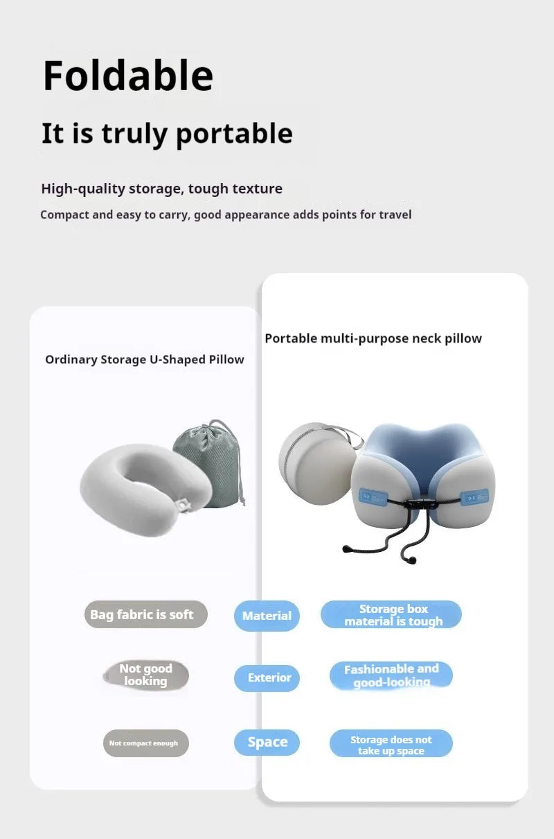 Memory Foam Travel Neck Pillow – U-Shaped Cervical Support